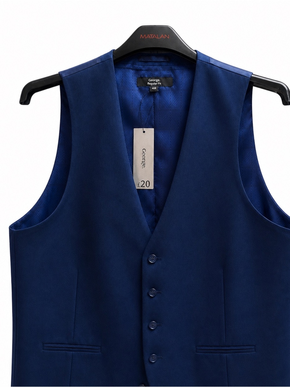 Brand New Navy Waistcoat Men’s 40R – Elegant Formal Vest with Tags - Picture 3 of 4